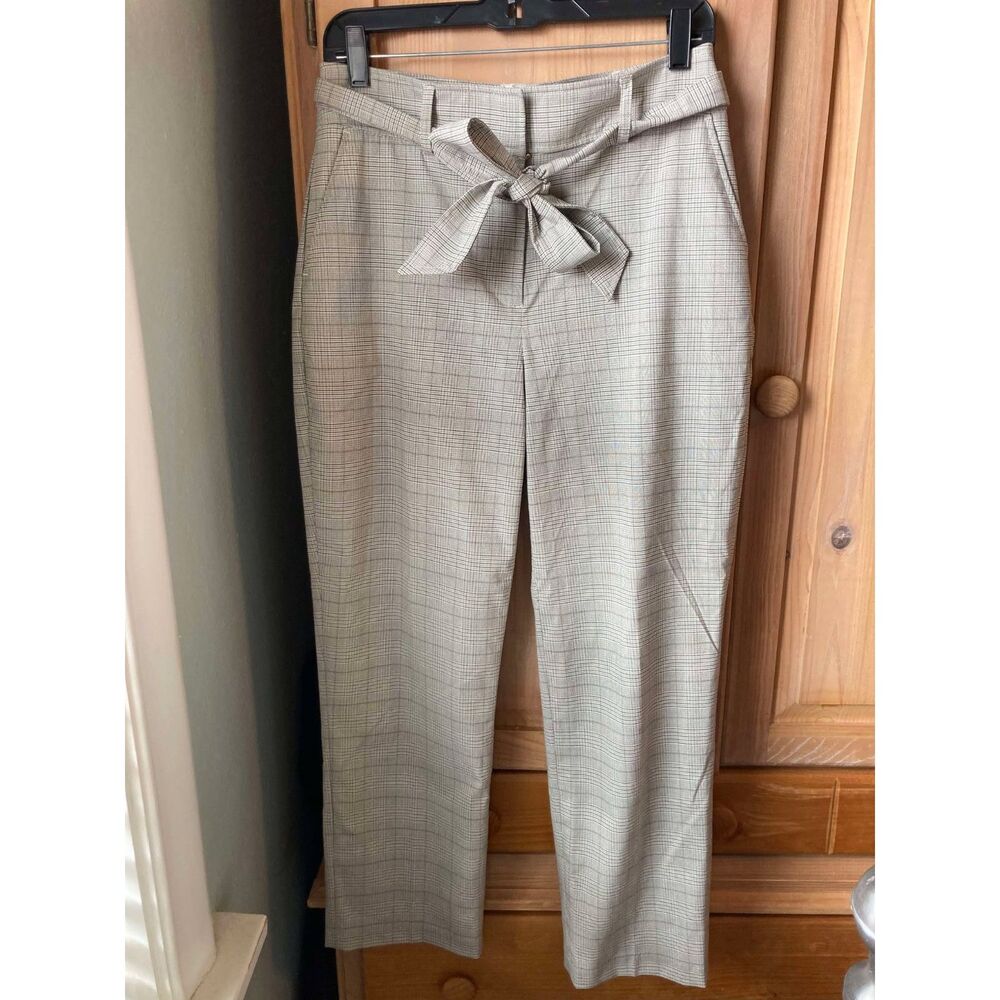 Joie | High Waisted Glen Check Plaid Belted Slacks | Size 6